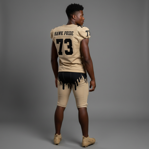 Ensemble d'uniformes de football américain sur mesure 2026, dernière collection, pour hommes, séchage rapide, absorbant la transpiration, couleur beige - Product Image 4