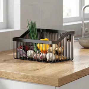 Kitchen <b>Wall</b> Mounted Storage <b>Basket</b> Multifunctional Metal Organizer Space Saving Hanging Rack for Kitchen Bathroom Bedroom Home - Product Image 3