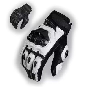 Gants de moto unisexes en cuir véritable blanc, noirs, pour la course, la moto, la protection contre le vent, l'hiver, l'été, le ski en plein air - Product Image 1