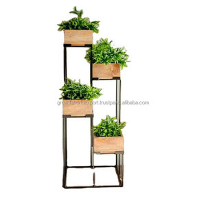 Support à plantes moderne Ron en bois de manguier durable, étagère à plantes pour balcon, jardin, décoration intérieure, support à plantes à plusieurs niveaux, nouveauté 2026 - Product Image 1