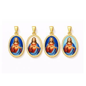 Bijoux souvenirs d'église, cadeaux personnalisés, croix chrétienne religieuse, pendentif tête de Jésus en or 3D - Product Image 2