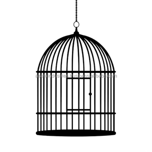 กรงนกเหล็กสีขาวสวยคุณภาพพรีเมี่ยมสำหรับตกแต่งบ้านนกสไตล์โมเดิร์นทำมือ - Product Image 3