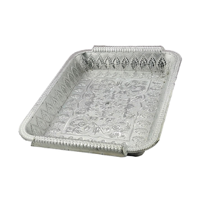 Plateau rectangulaire en métal décoratif pour mariage, idéal pour la cérémonie de mariage, la présentation de cadeaux, les fiançailles et les événements spéciaux - Product Image 2