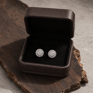 Custom 925 Sterling <b>Silver</b> Moissanite Cluster Stud <b>Earrings</b> Mens Hip Hop Round Ice <b>Earrings</b> Wholesale - Product Image 5