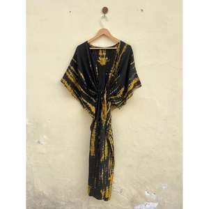 Ethinic Craft Hub - Kaftán de Seda con Estampado Floral para Mujer, Traje de Baño, Estilo Indio, ETH-238 - Product Image 4