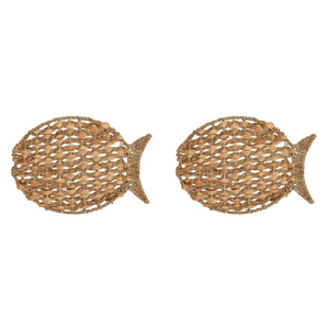 แผ่นรองจานรูปปลาจากผักตบชวา ทอจากเวียดนาม ขายส่งจากโรงงาน - Product Image 1