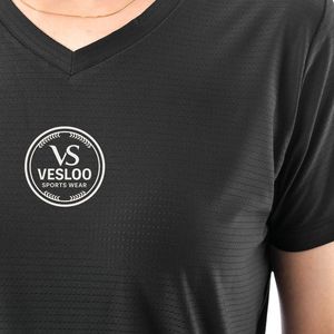 Camiseta Deportiva SwiftMesh con Cuello en V para Mujer, Color Negro, Transpirable, de Secado Rápido, Ligera, para Gimnasio, Fitness, Deportes, Running, Casual - Product Image 4