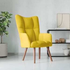Fauteuil de salon relaxant jaune moutarde - Product Image 1