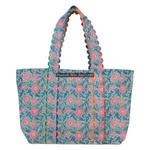 Sac fourre-tout en coton indien à imprimé floral à la main, grand, décontracté, tendance, accessoire de mode personnalisé - Product Image 1