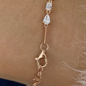 Bracelet en diamant créé en laboratoire Or 10K 14K 18K Certifié IGI Pierres taille ronde Or blanc Or rose Or jaune Bijou de poignet élégant - Product Image 6