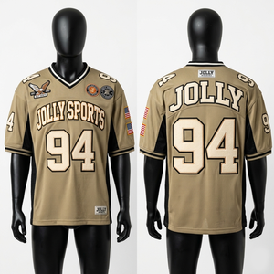 เสื้อฟุตบอลผู้ชายคุณภาพสูง GSM ผ้าโพลีเอสเตอร์ระบายอากาศดี สีเหลือง ปักโลโก้ เสื้อยืดผ้าฝ้าย 100% ทรงหลวม พิมพ์ลาย - Product Image 3