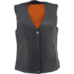 Chaleco de Motociclista Impermeable de Mezclilla Clásico Premium para Mujer Samroz Sports, con Estampado de Leopardo, Relleno de Algodón y Bordado Artístico - Product Image 3