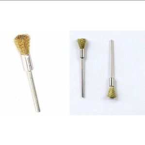 Brass <b>Wire</b> Miniature End <b>Brush</b> for Precision Cleaning Deburring Polishing Jewelry Metal Tool - Product Image 1