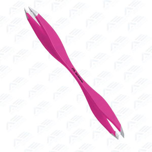 High-Quality Precision Beauty Tools <b>for</b> Professional Salon Use Wholesale Custom Color Stainless Steel Slanted Eyebrow Tweezers - Product Image 5