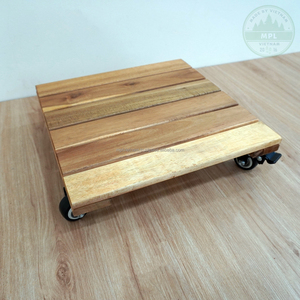 Maceta Moderna Cuadrada de Madera de Acacia de 12 Pulgadas con Acabado Glaseado para Hogar, Jardín, Centro Comercial y Uso en Pisos - Macetero Multi-Estilo - Product Image 6