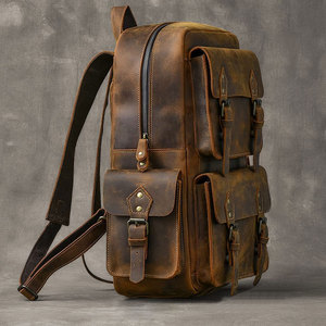 Mochilas Impermeables de la Mejor Calidad en Cuero y Tela 2026, Mochila de Cuero Genuino de Alta Calidad para Uso Unisex - Product Image 3