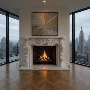 Elegante Chimenea Moderna Independiente de Mármol con Control Remoto para Salas de Estar Interiores de Lujo - Product Image 2