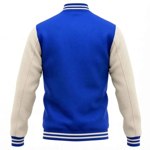 Veste bomber à capuche imperméable pour homme, à séchage rapide, avec col carré, 100% coton, bleu et blanc - Product Image 2