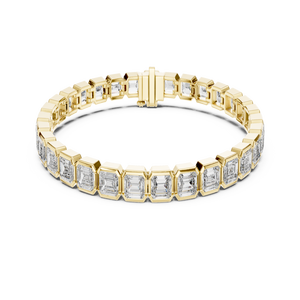 Luxury Men's Rhodium Plated Yellow Gold Round Cut and Marquise Diamond <b>Bracelet</b> IGI Certified Anniversary Wedding Jewelry - Product Image 5