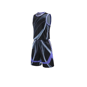 Custom Sublimated Basketball Uniform Set Sleeveless Tank Top And Shorts Geometric Print Moisture Wicking Unisex Adult <b>Athletic</b> - Product Image 1