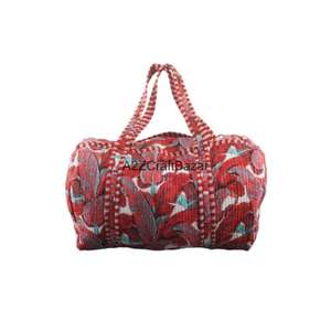 Elegante Bolsa de Viaje Ecológica de Fin de Semana, Lona de Algodón Suave con Estampado a Mano, Cierre de Cremallera, para Todos los Viajeros - Product Image 2
