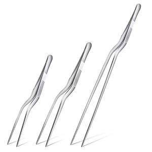 Pinzas de cocina de 3 tamaños, pinzas de cocina de acero inoxidable de precisión para alimentos, cocina, pícnic, parrilla, decoración de pasteles, 14cm, 16cm - Product Image 5