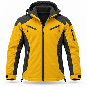 Veste d'hiver imperméable à capuche pour homme avec broderie personnalisée, coupe-vent, pour la randonnée, l'escalade, les sports de plein air, en polaire chaude - Product Image 1