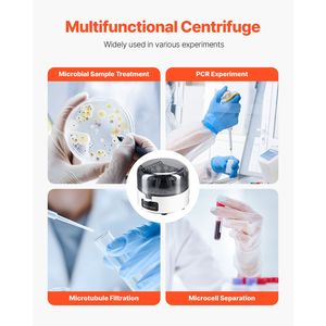 Mini Centrifuga Elettrica da Laboratorio 3013XG con 2 Rotori, Capacità Tubi 0.2/1.5/2ml, 2 RCF - Product Image 6