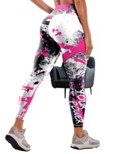 Pantalones Deportivos de Cintura Alta para Mujer, Estilo Europeo Americano, Leggings de Yoga con Estampado Nuevo, Talla XL, Ropa Deportiva Ajustada - Product Image 4