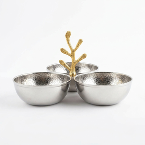 Bols de service décoratifs en métal modernes de luxe Premium Unique Vantage couverts et pour la maison et la cuisine fêtes et mariages - Product Image 2