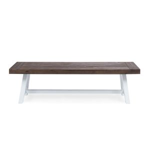 Set di 2 panche da giardino Carlisle per esterni, color marrone scuro sabbiato e bianco - Product Image 6