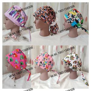 Gorros Quirúrgicos con Forro de Satén, Diseño Personalizado con Estampado de Dibujos Animados, Gorros de Enfermera Unisex con Forro de Satén, Gorros Quirúrgicos con Diseño de Calavera - Product Image 4