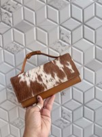 Dompet Kulit Sapi Asli Model Clutch Warna Coklat, Produk Terlaris, Dompet Kulit Berbulu, Hadiah untuk Wanita