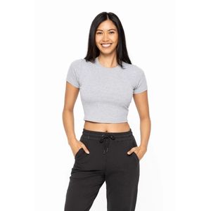 MONO B T-shirt essenziale da donna a maniche corte in micro-rib per il tempo libero e lo sport - Product Image 1