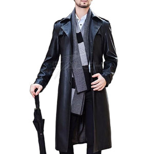 Modern Leather <b>Duster</b> Coat With Long Profile <b>Clean</b> Finish Adjustable Cuffs And Durable Construction Leather <b>Duster</b> Coat - Product Image 2