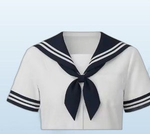 Chemise à col marin pour filles ANIMA, blanc marine - Product Image 1