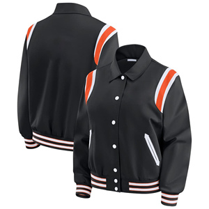Chaqueta Universitaria Azul para Mujer, Manga Larga, Cuello con Rayas de Color en Contraste, Corte Regular, 100% Poliéster - Product Image 6