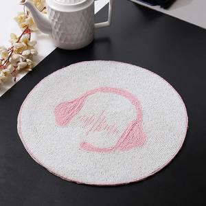 Printeresty Handmade Embroidery Glass Seed <b>Beaded</b> Placemat For Festive Homedecor Classic Dining Coffee Table Centerpiece Display - Product Image 1