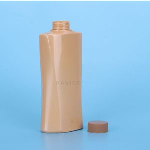 ขวด HDPE สีเบจ 500 มล. ทรงเอว พร้อมฝาเกลียว สำหรับบรรจุภัณฑ์แชมพูและครีมอาบน้ำ โรงงานเวียดนาม - Product Image 2