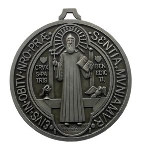 Medalla Plateada de San Benito de Gran Tamaño, 5 Pulgadas de Diámetro, para Protección del Hogar, Coche o Bendición del Hogar - Product Image 6