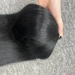 Vente en gros d'extensions de cheveux humains Remy vietnamiens noirs naturels droits meilleure qualité Machine Double trame pointe plate directe Vietnam - Product Image 2