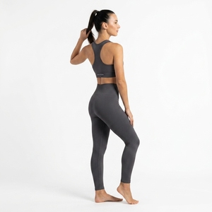 Conjunto Deportivo para Mujer, Leggings de Yoga de Cintura Alta con Textura Acanalada y Sujetador Deportivo Racerback - Product Image 2