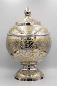 Hermosa urna conmemorativa de cenizas para adultos, estilo americano/europeo, con hoja de estaño y latón completamente grabada, para almacenamiento de cenizas. - Product Image 3