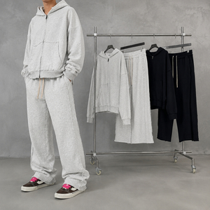 ชุดวอร์มมีฮู้ดผ้าฟลีซผสมโพลีเอสเตอร์/คอตตอน แบบ unisex สีพื้น ความยาวเต็มตัว มีเชือกผูกเอว สไตล์ลำลอง สตรีทแวร์ เสื้อสเวตเชิ้ต กางเกงขายาว สำหรับฤดูหนาว - Product Image 6