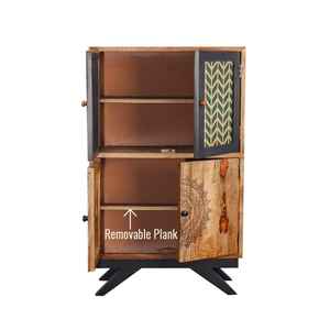 Buffet moderne industriel modulaire écologique et durable en bois de manguier et armoire à parfums rustique en bois massif - Product Image 3