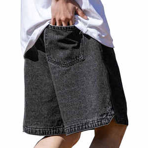 Men's 100% Cotton Fleece Sweat Shorts Baggy Denim <b>Jean</b> Shorts Fashion Loose <b>Work</b> Shorts for Adults Bib Shorts & Tights - Product Image 3