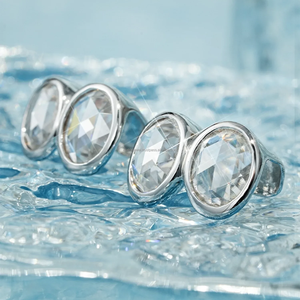 Hip Hop Bisel Ajuste Rose Cut Moissanite Diamond 925 Starling Silver 2 On 2 Diamond Grillz para raperos - Product Image 4