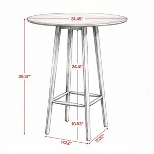 Tavolo Alto Pieghevole per Bar, Arredamento per Interni ed Esterni, Casa, Hotel, Seminterrato, Giardino, Feste con Base a Gamba - Product Image 3