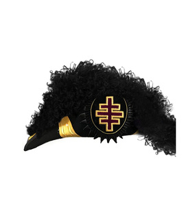 Sombrero de Regalia de los Caballeros Templarios Grand Encampment con Plumas Negras Premium - Product Image 1