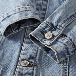 Veste en jean pour homme, décontractée, couleur unie, simple boutonnage, coupe ajustée, en coton, manteau d'extérieur de haute qualité, vêtement de mode premium - Product Image 5